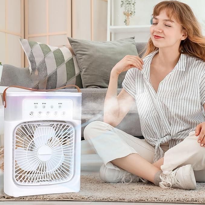 Portable USB Air Cooler with Mist Spray – Your Personal Cooling Solution