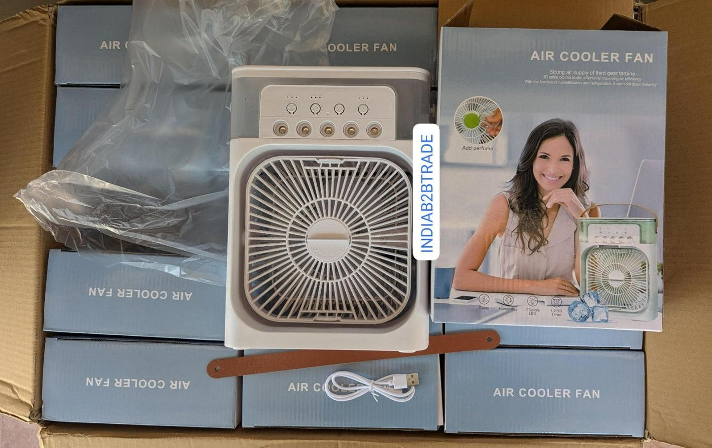 Portable USB Air Cooler with Mist Spray – Your Personal Cooling Solution